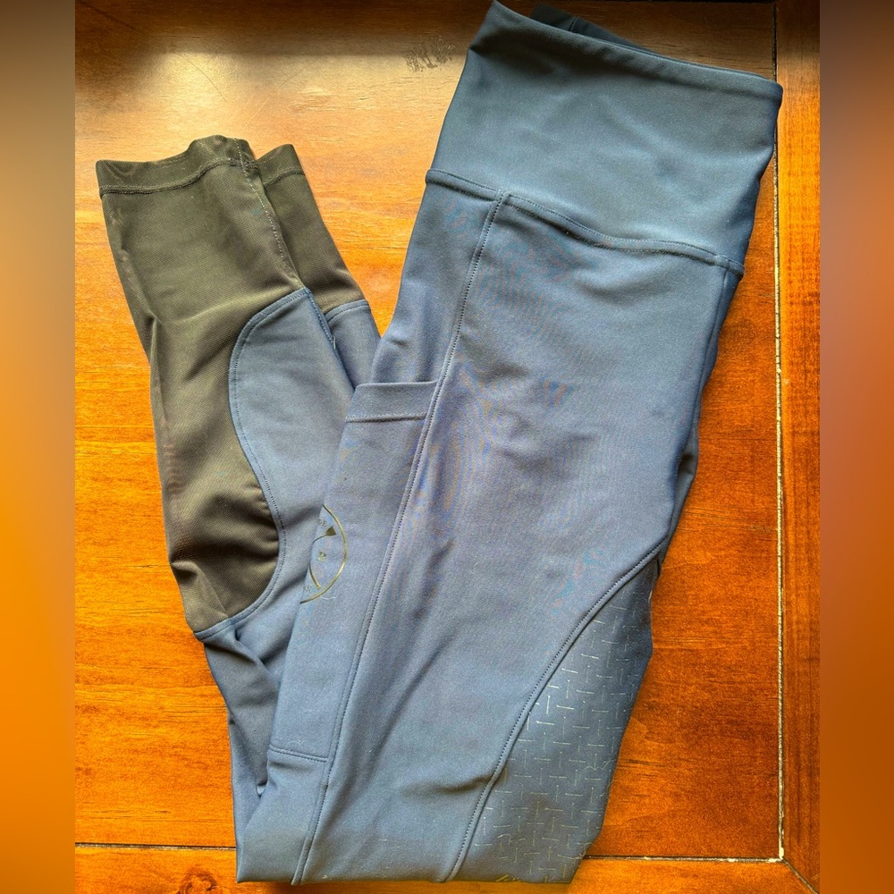 Free Ride Equestrian full seat riding breeches/leggings, navy, used, size S